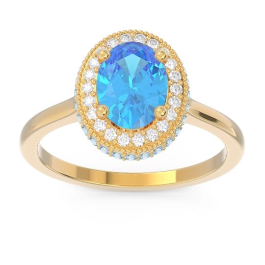 Halo Milgrain Pave Oval Dhanya Ring