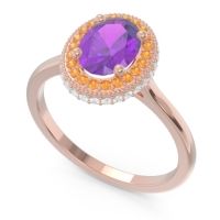 Halo Milgrain Pave Oval Dhanya Ring
