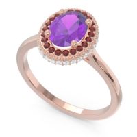 Halo Milgrain Pave Oval Dhanya Ring