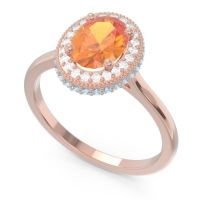 Halo Milgrain Pave Oval Dhanya Ring