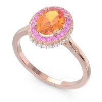 Halo Milgrain Pave Oval Dhanya Ring
