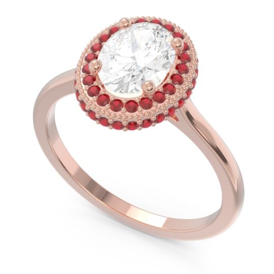 Halo Milgrain Pave Oval Dhanya Ring