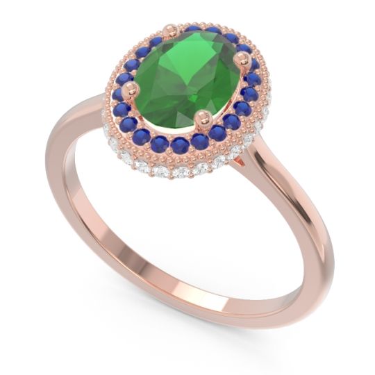 Halo Milgrain Pave Oval Dhanya Ring