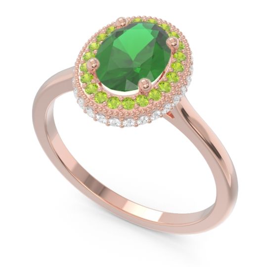 Halo Milgrain Pave Oval Dhanya Ring