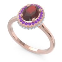Halo Milgrain Pave Oval Dhanya Ring