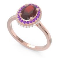 Halo Milgrain Pave Oval Dhanya Ring