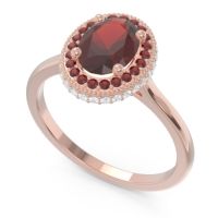 Halo Milgrain Pave Oval Dhanya Ring