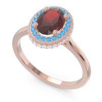 Halo Milgrain Pave Oval Dhanya Ring
