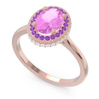 Halo Milgrain Pave Oval Dhanya Ring