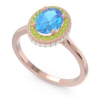 Halo Milgrain Pave Oval Dhanya Ring