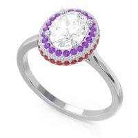 Halo Milgrain Pave Oval Dhanya Ring