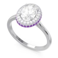 Halo Milgrain Pave Oval Dhanya Ring