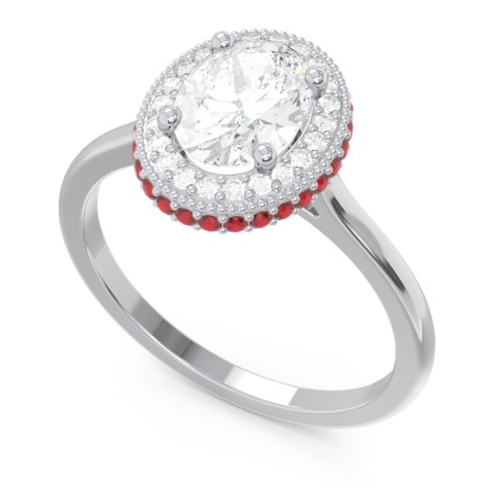 Halo Milgrain Pave Oval Dhanya Ring