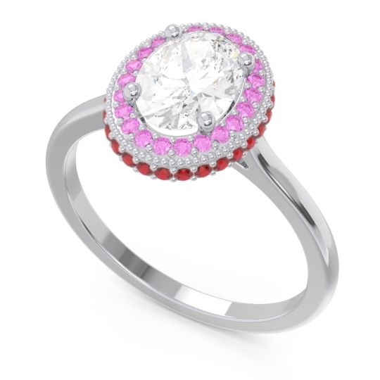Halo Milgrain Pave Oval Dhanya Ring