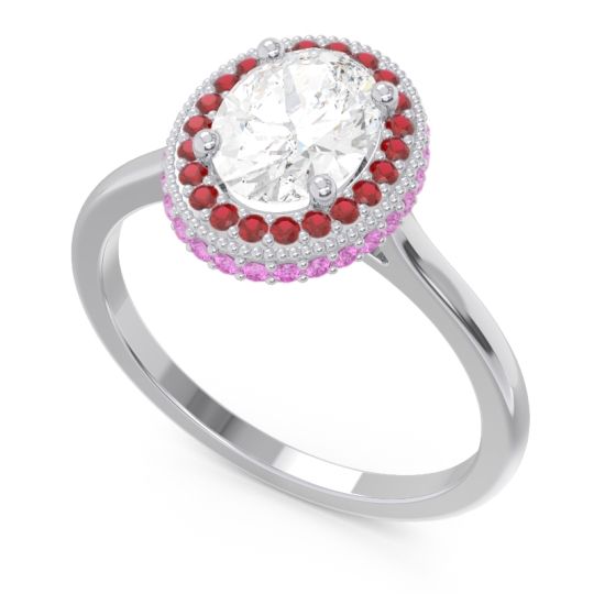 Halo Milgrain Pave Oval Dhanya Ring