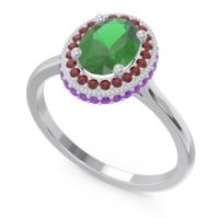 Halo Milgrain Pave Oval Dhanya Ring