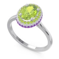 Halo Milgrain Pave Oval Dhanya Ring