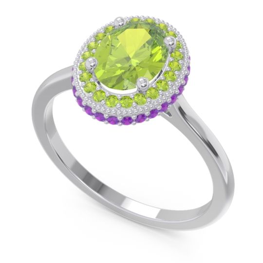 Halo Milgrain Pave Oval Dhanya Ring