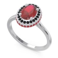 Halo Milgrain Pave Oval Dhanya Ring