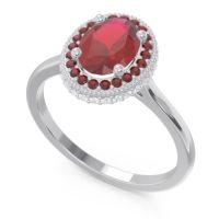 Halo Milgrain Pave Oval Dhanya Ring