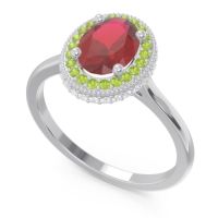 Halo Milgrain Pave Oval Dhanya Ring