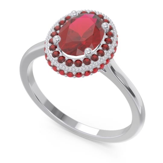 Halo Milgrain Pave Oval Dhanya Ring
