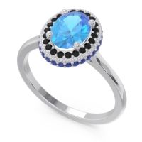 Halo Milgrain Pave Oval Dhanya Ring