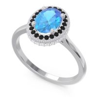 Halo Milgrain Pave Oval Dhanya Ring