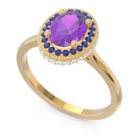 Halo Milgrain Pave Oval Dhanya Ring