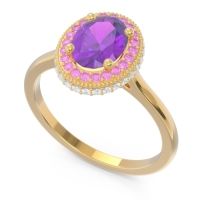Halo Milgrain Pave Oval Dhanya Ring