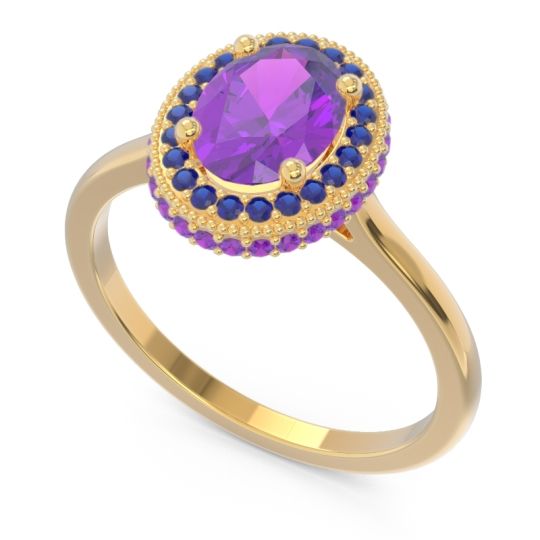 Halo Milgrain Pave Oval Dhanya Ring