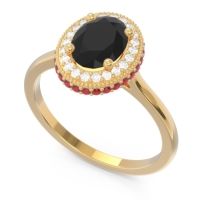 Halo Milgrain Pave Oval Dhanya Ring