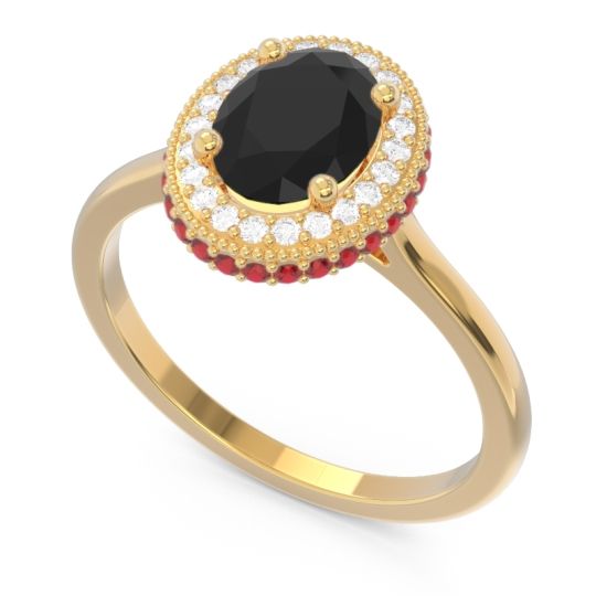 Halo Milgrain Pave Oval Dhanya Ring