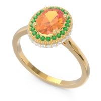 Halo Milgrain Pave Oval Dhanya Ring