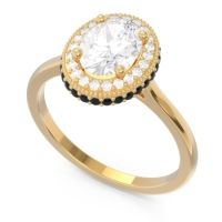 Halo Milgrain Pave Oval Dhanya Ring