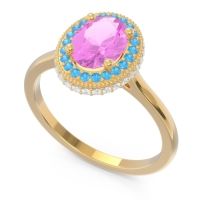 Halo Milgrain Pave Oval Dhanya Ring