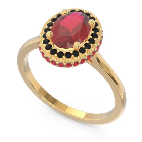 Halo Milgrain Pave Oval Dhanya Ring