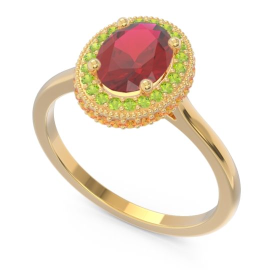 Halo Milgrain Pave Oval Dhanya Ring