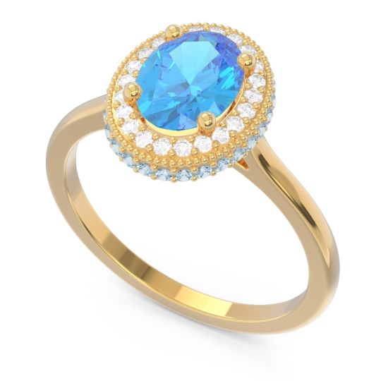 Halo Milgrain Pave Oval Dhanya Ring