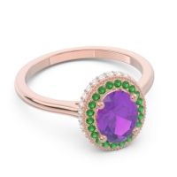 Halo Milgrain Pave Oval Dhanya Ring