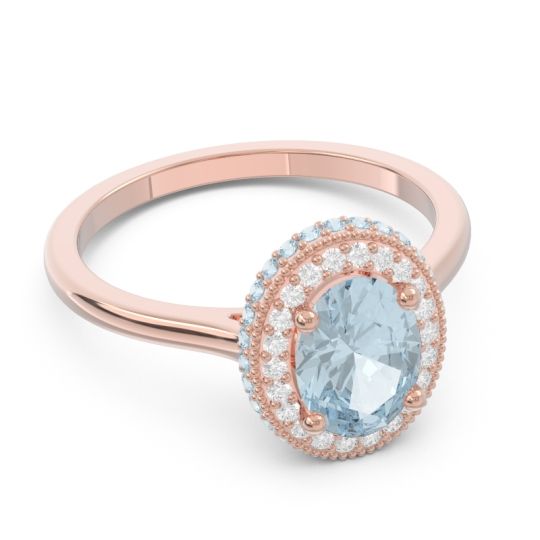 Halo Milgrain Pave Oval Dhanya Ring