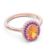 Halo Milgrain Pave Oval Dhanya Ring