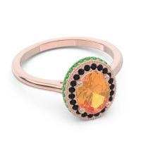Halo Milgrain Pave Oval Dhanya Ring