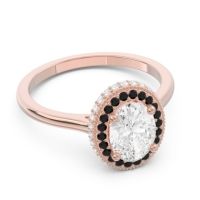Halo Milgrain Pave Oval Dhanya Ring