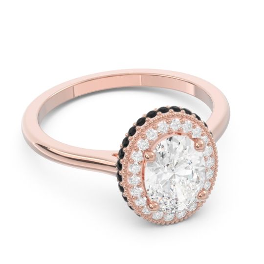 Halo Milgrain Pave Oval Dhanya Ring