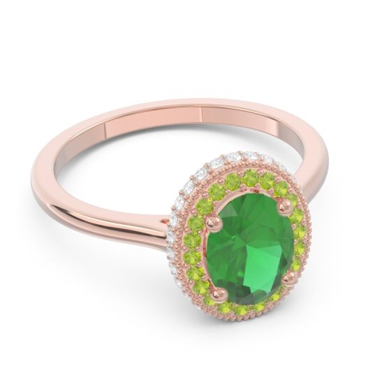 Halo Milgrain Pave Oval Dhanya Ring