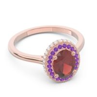 Halo Milgrain Pave Oval Dhanya Ring