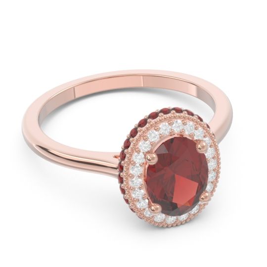 Halo Milgrain Pave Oval Dhanya Ring