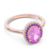 Halo Milgrain Pave Oval Dhanya Ring