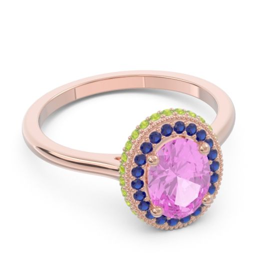 Halo Milgrain Pave Oval Dhanya Ring